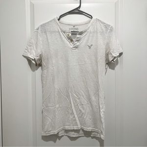 American Eagle White Henley